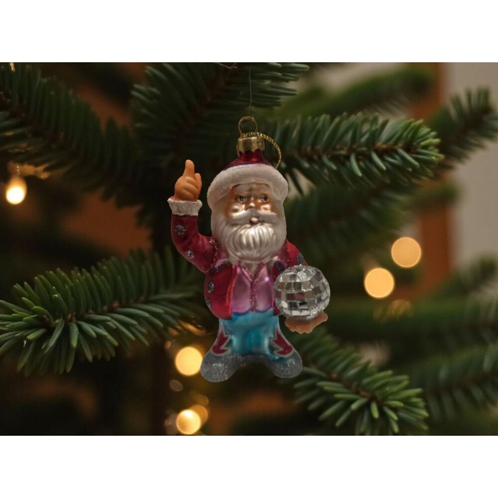New Multi Color Flame Pants Disco Ball Santa Claus Christmas Tree Ornament Decor
